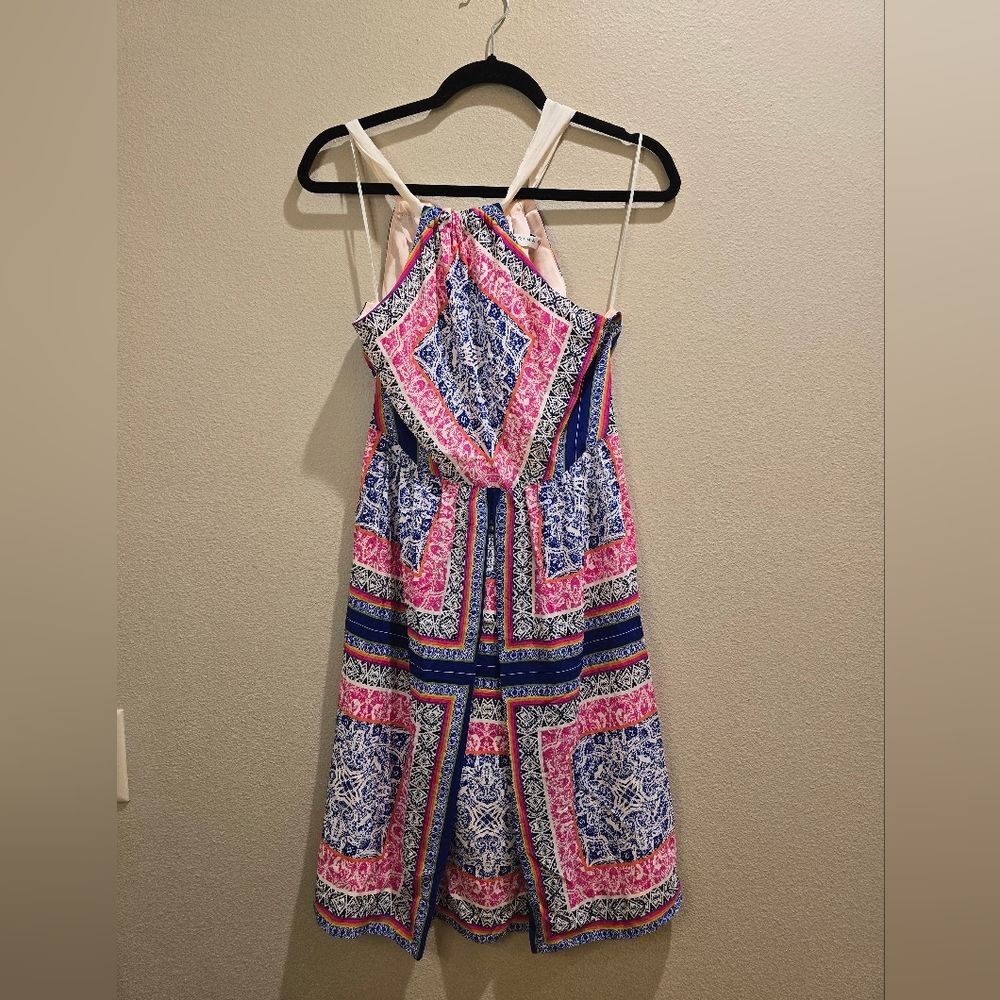 Trina Turk Multicolor Pattern 100% Silk Rancho Geometric Dress Size S
